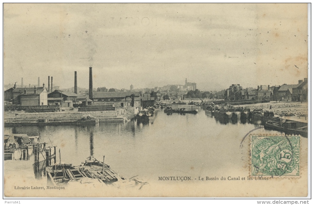 MONTLUCON - Le Bassin Du Canal Et Les Usines - Montlucon