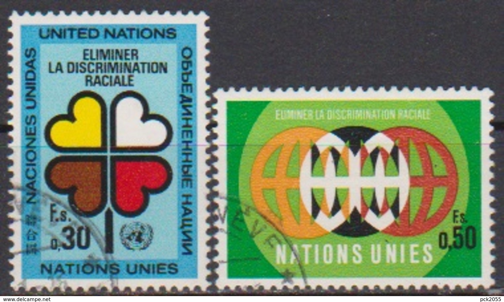 UNO Genf 1971 MiNr.19 - 20 O Gest. Intern. Jahr Gegen Rassendiskriminierung ( 3981 ) - Gebruikt