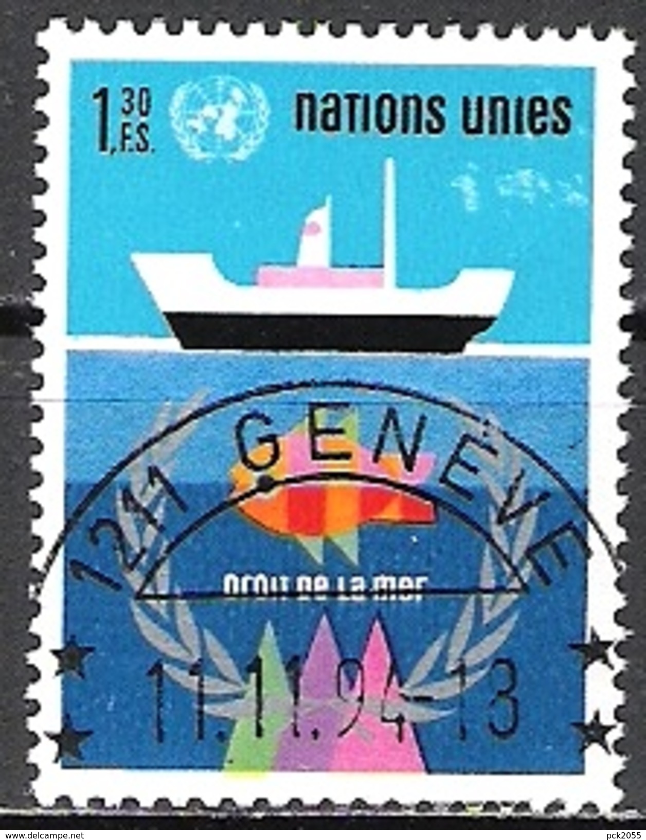 UNO Genf 1974 MiNr. 45 O Gest. Seerechtskonferenz ( 4002 ) - Gebruikt