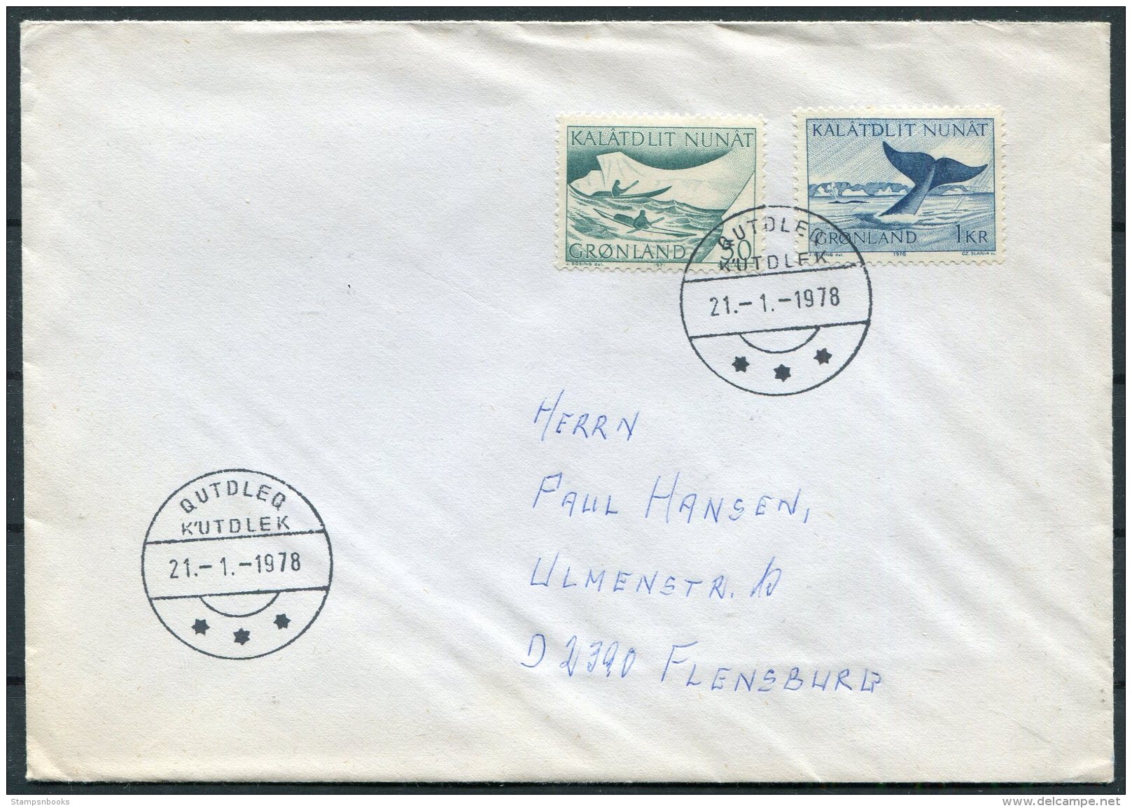 1978 Greenland Cover. Slania Qutdleq Kutdlek - Lettres & Documents