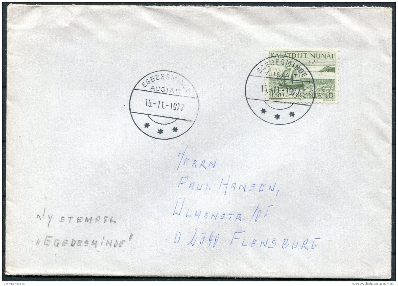 1977 Greenland Cover. Slania Egedesminde - Lettres & Documents