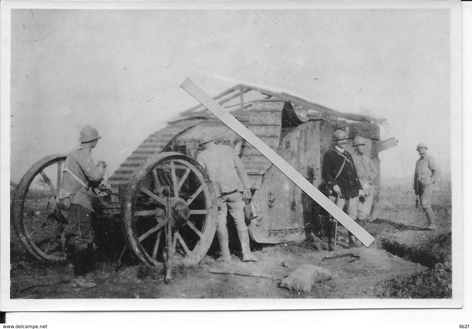 Decembre 1916 Somme Cambrai Char Anglais Mark IV Femelle Toit Anti Grenades Roues De Franchissement 1photo 14-18 Ww1 Wk1 - War, Military