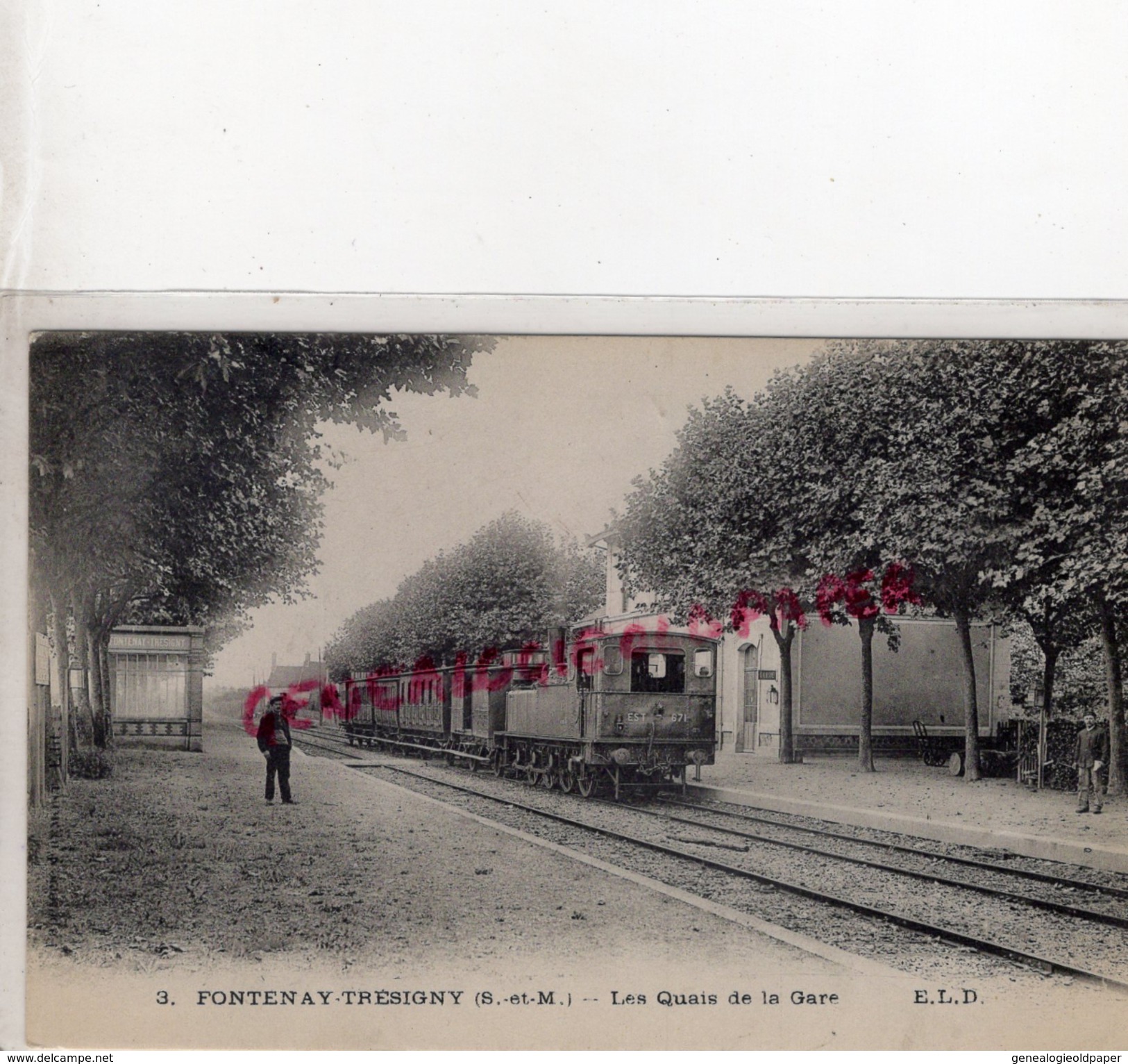 77 - FONTENAY TRESIGNY - LES QUAIS DE LA GARE - 1911 - Fontenay Tresigny