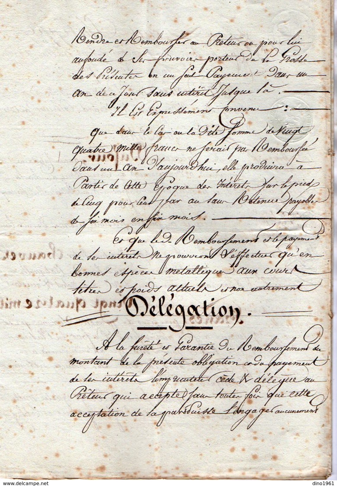 VP6653 - Acte De 1830 - Obligation Par DUFOUR à CHAUVET Aux BATIGNOLLES MONCEAUX - Papeterie De GUEURES - Manuscrits