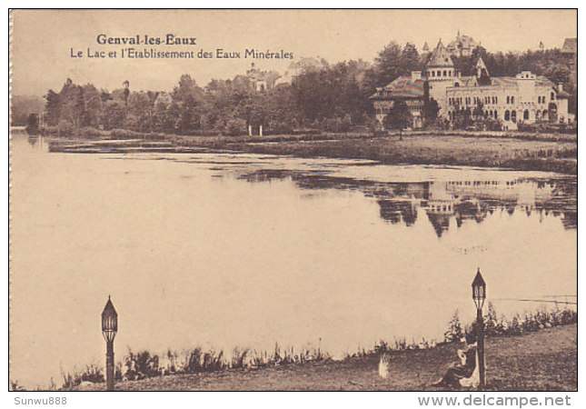 Genval-les-Eaux - Le Lac Et L'Etablissement Des Eaux Minérales (animée, Edit. Belge) - Rixensart