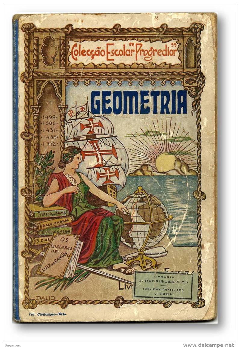 GEOMETRIA - 1933 - 3ª E 4ª Classe - Colecção Escolar " Progredior " - Portugal - 4 Scans - Schulbücher