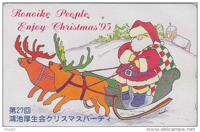 Télécarte Japon - PERE NOEL & Traîneau - CHRISTMAS SANTA CLAUS Japan Phonecard  - WEIHNACHTEN - 408 - Noel
