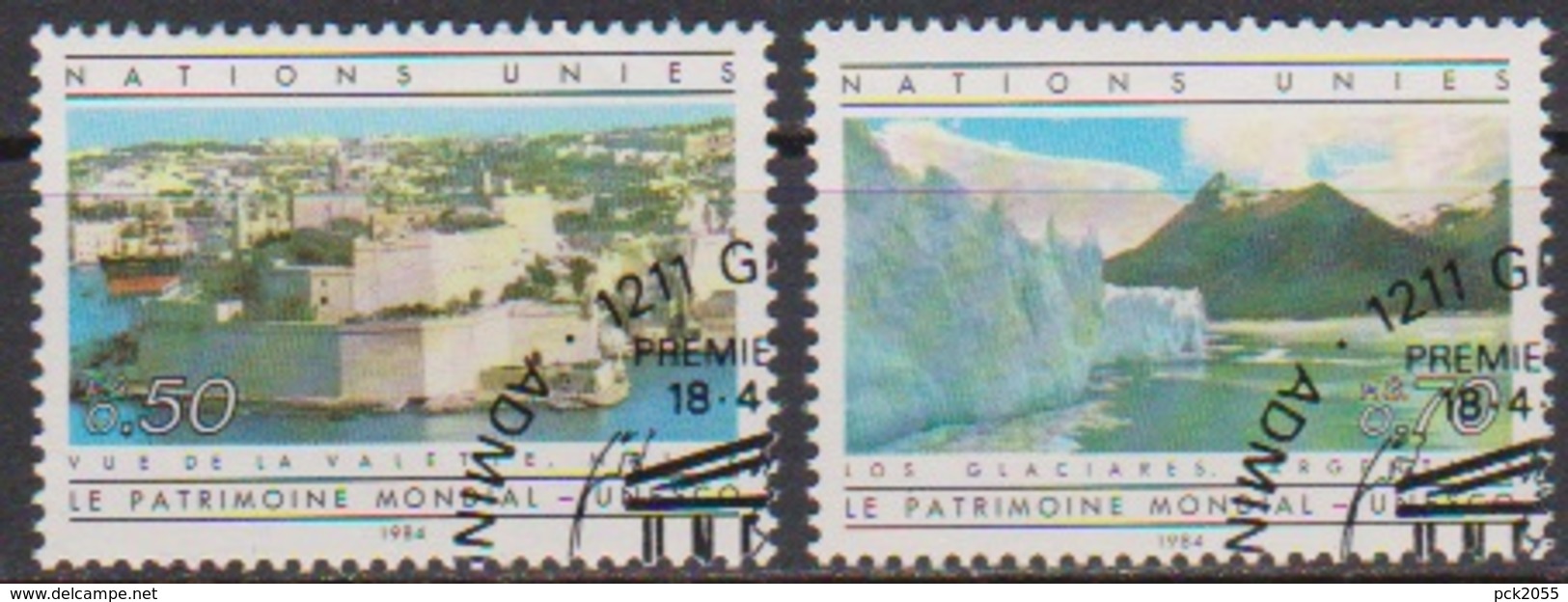 UNO Genf 1984 MiNr.122- 123 O Gest.Kultur Und Naturerbe Dr Menschheit (  4027 ) - Gebraucht