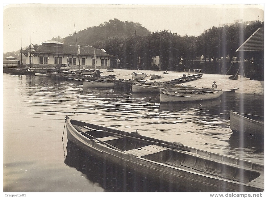 THONON LES BAINS   LE DEBARCADERE    15.9.1928    BELLE  PHOTO SEPIA ANIMEE - Lieux