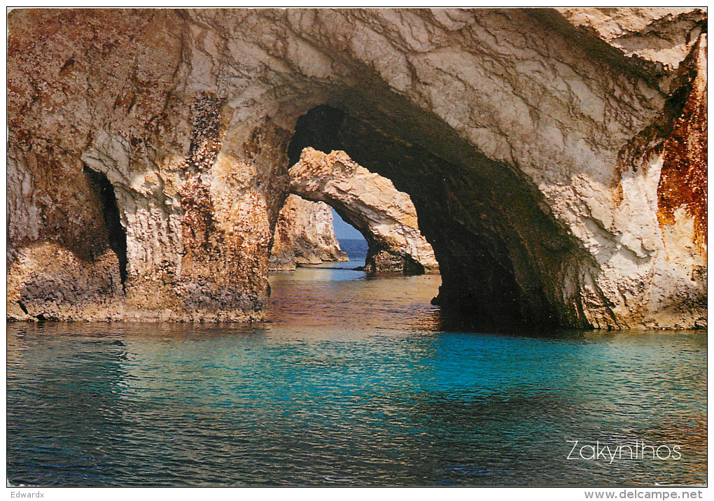 Cave, Zakynthos, Greece Postcard Posted 1995 Stamp - Grecia