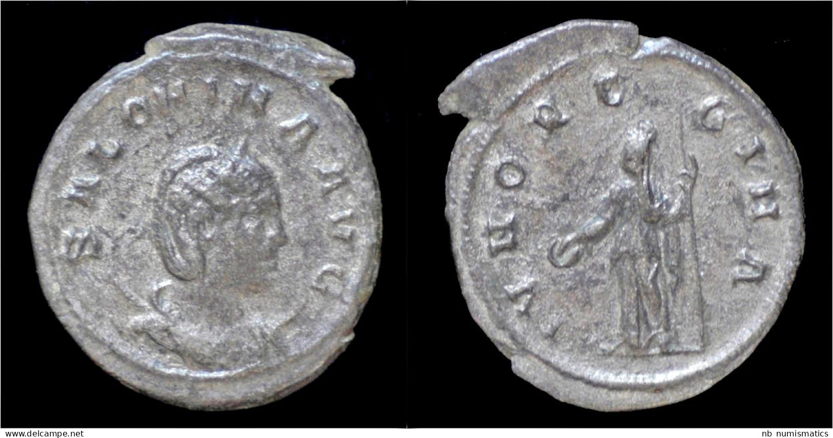 Salonina AR Antoninianus Juno Standing Left - L'Anarchie Militaire (235 à 284)