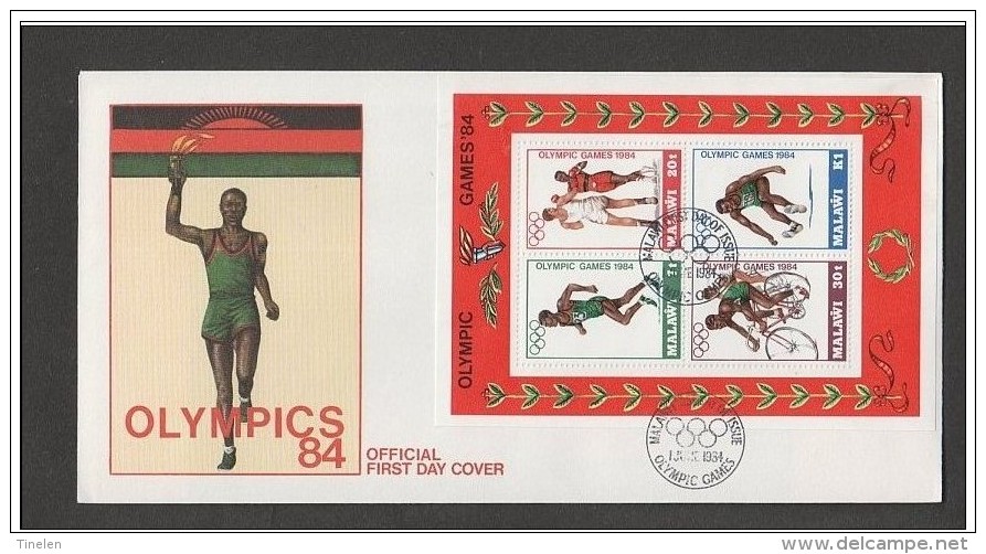 MALAWI -  1984 FDC GIOCHI OLIMPICI  (FOGLIETTO) - Sommer 1984: Los Angeles