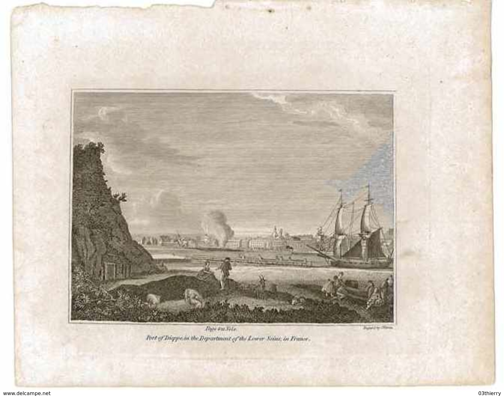 GRAVURE PORT DE DIEPPE - Prints & Engravings