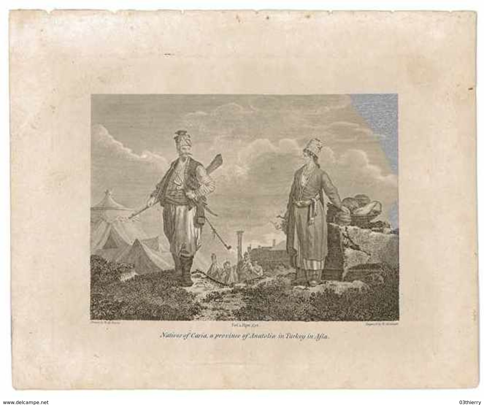 GRAVURE NATIVES OF CARIA A PROVINCE OF ANATOLIA IN TURKEY IN ASIA - Prints & Engravings