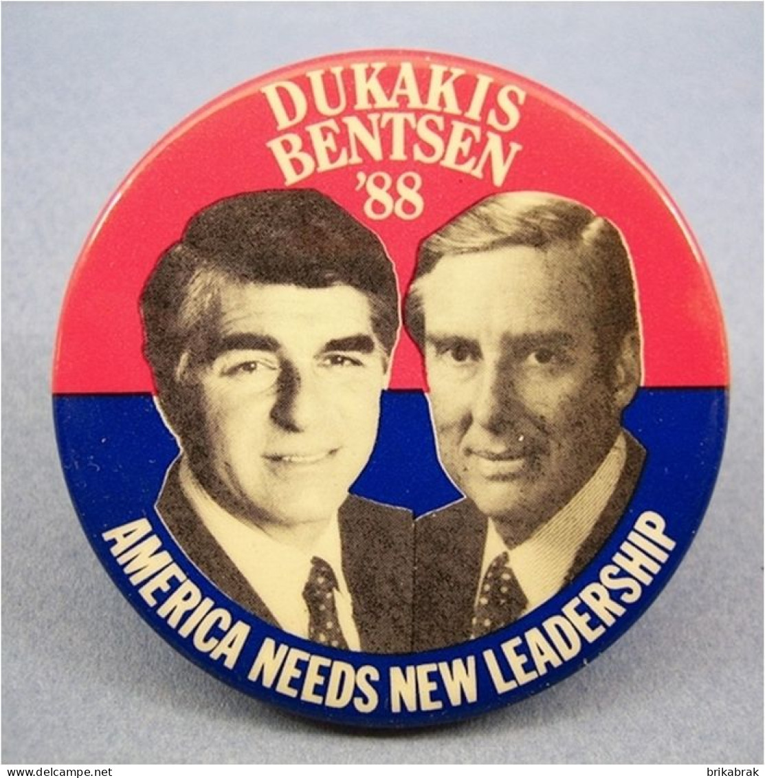 ° BADGE ELECTION AMERICAINE DUKAKIS BENTSEN 1988 @ Amérique Président Politique Etats-unis - Autres & Non Classés