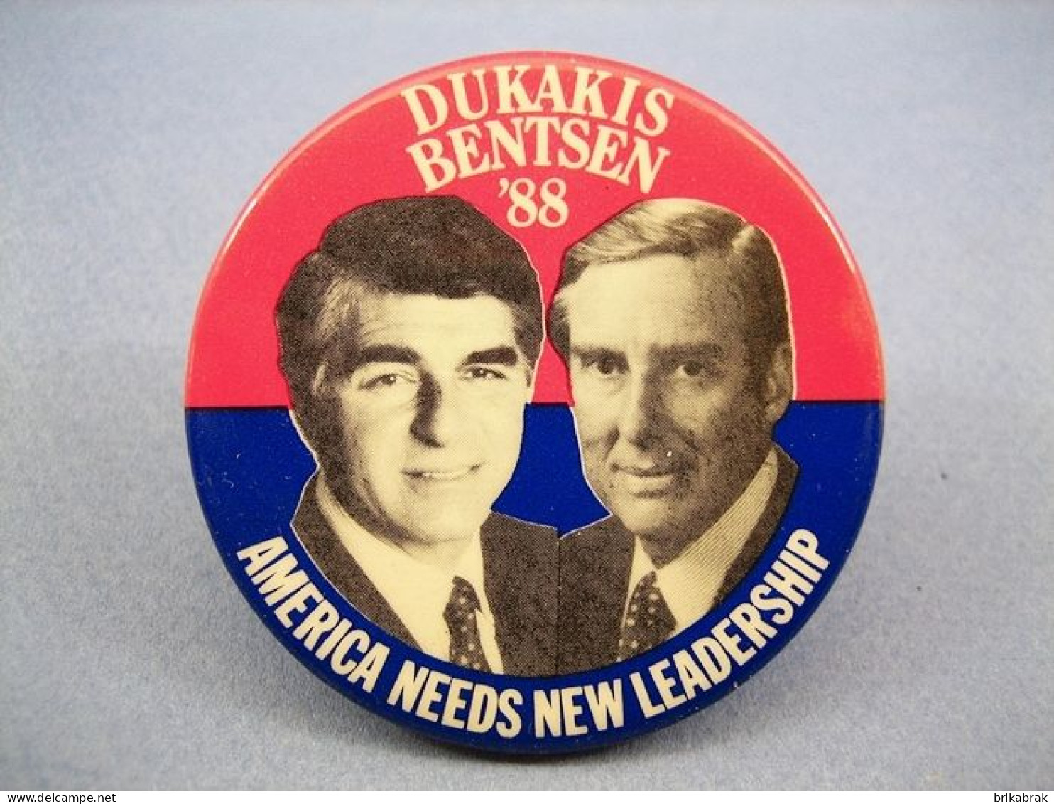 ° BADGE ELECTION AMERICAINE DUKAKIS BENTSEN 1988 @ Amérique Président Politique Etats-unis - Autres & Non Classés