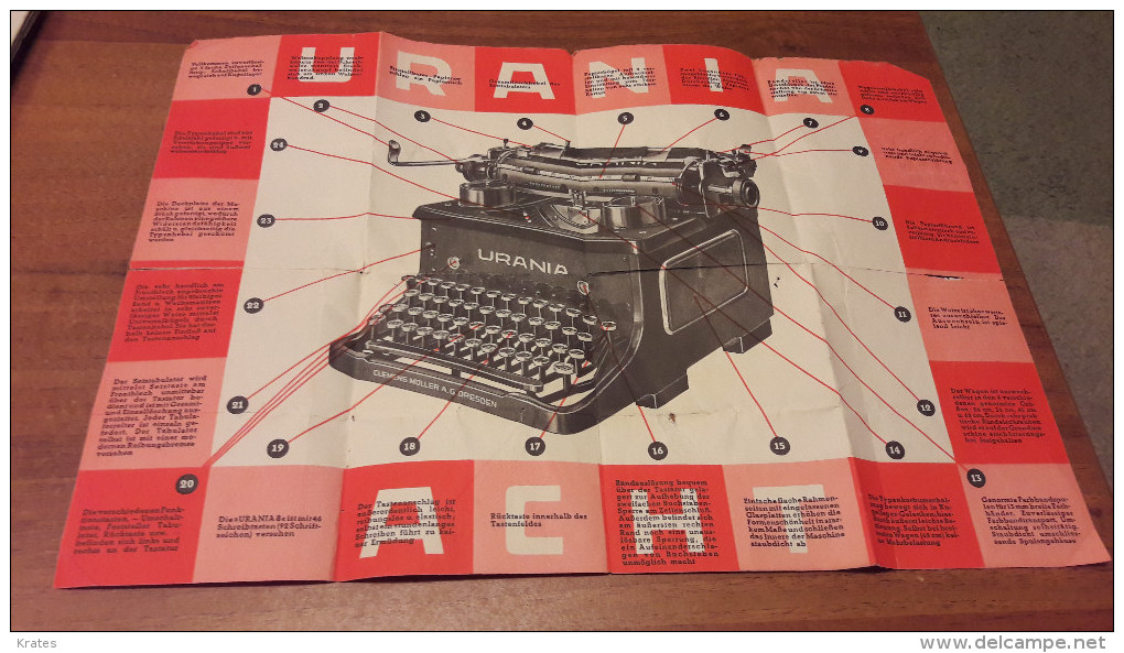 Old Brochure - Schreibmaschine  URANIA - Andere & Zonder Classificatie