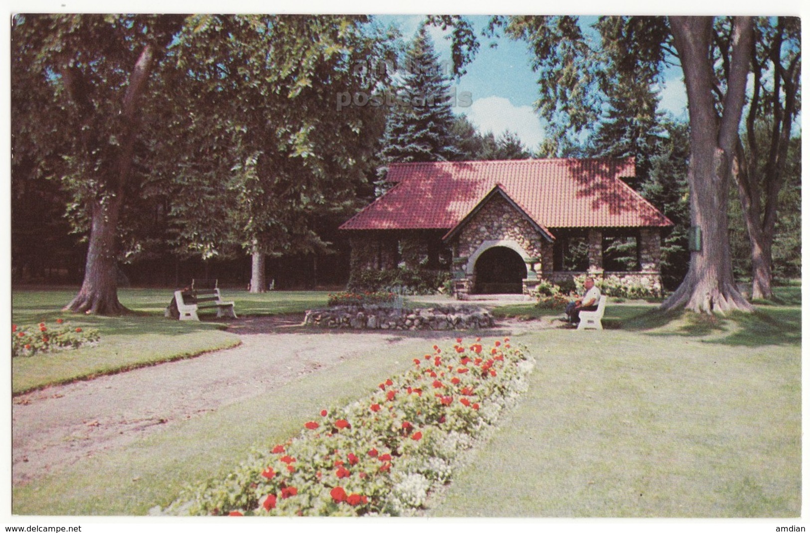 USA, Nashua NH, Entrance To Beautiful Greeley Park Ca 1960s Unused Vintage New Hampshire Postcard [6431] - Nashua