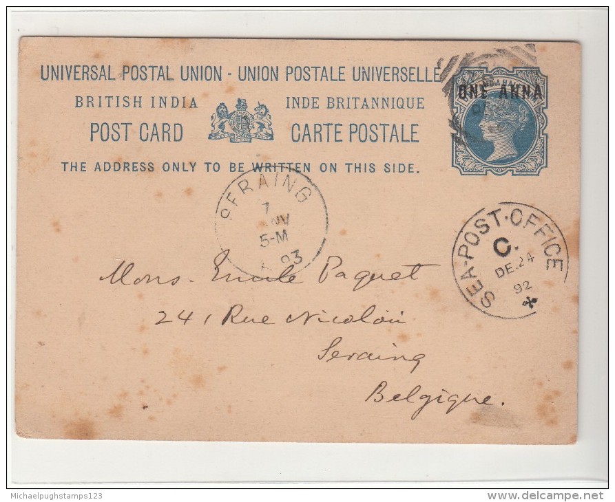 India / Stationery / Bombay Stamp Dealers / Belgium / Sea Post Office - Autres & Non Classés