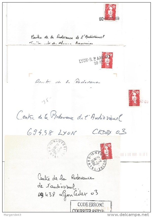 LOT DE LETTRES GRIFFES FAUSSE DIRECTION - 1961-....