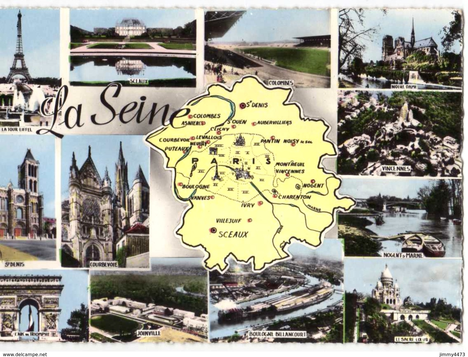 CPM POST CARD Dentellée N°81 - LA SEINE Ile De France - Département De La Seine 5155000 Hab - Edit. CIM  COMBIER Macon - Ile-de-France