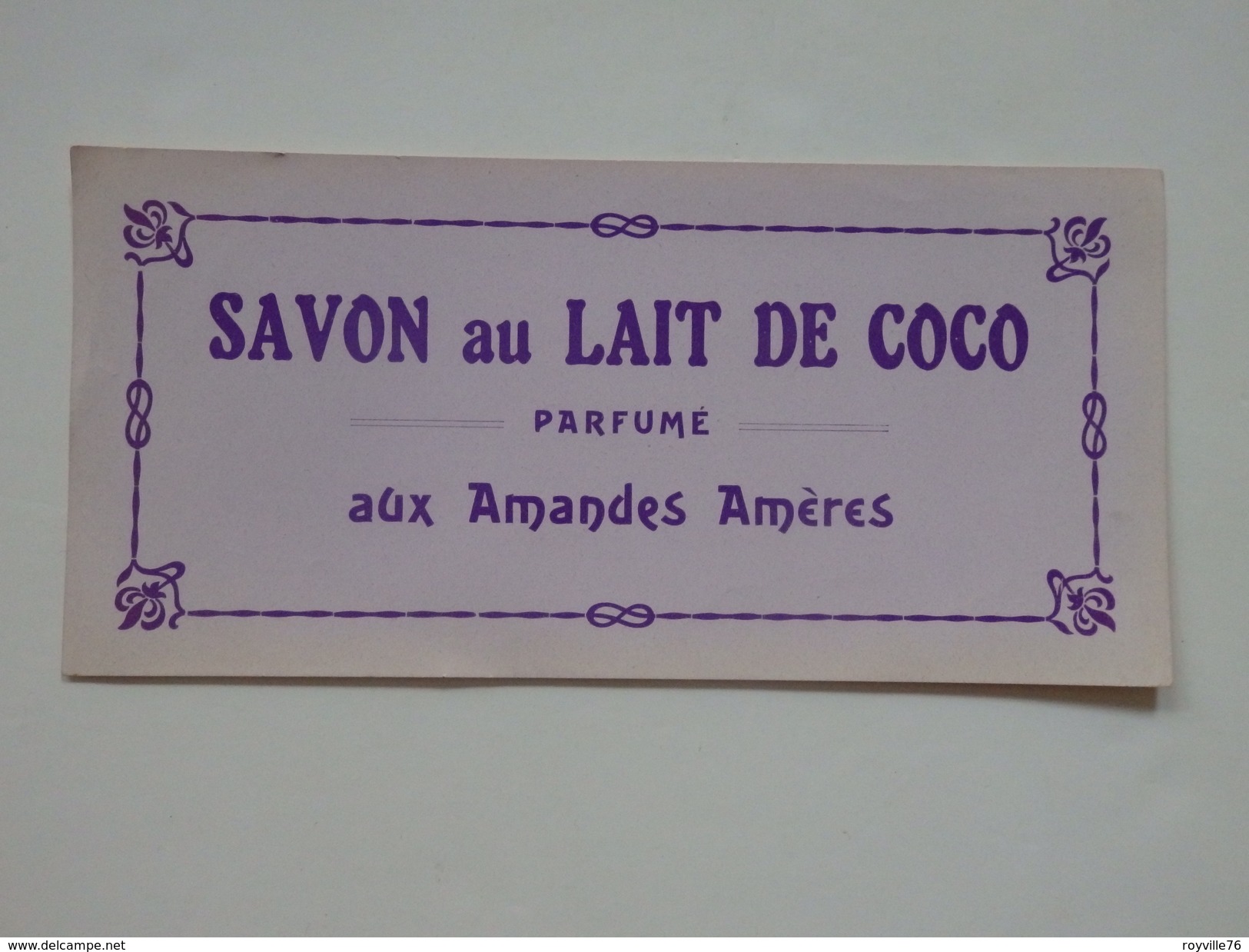 Etiquette Du Savon Au Lait De Coco Parfumé Aux Amandes Amères. 21cm/10cm. - Labels