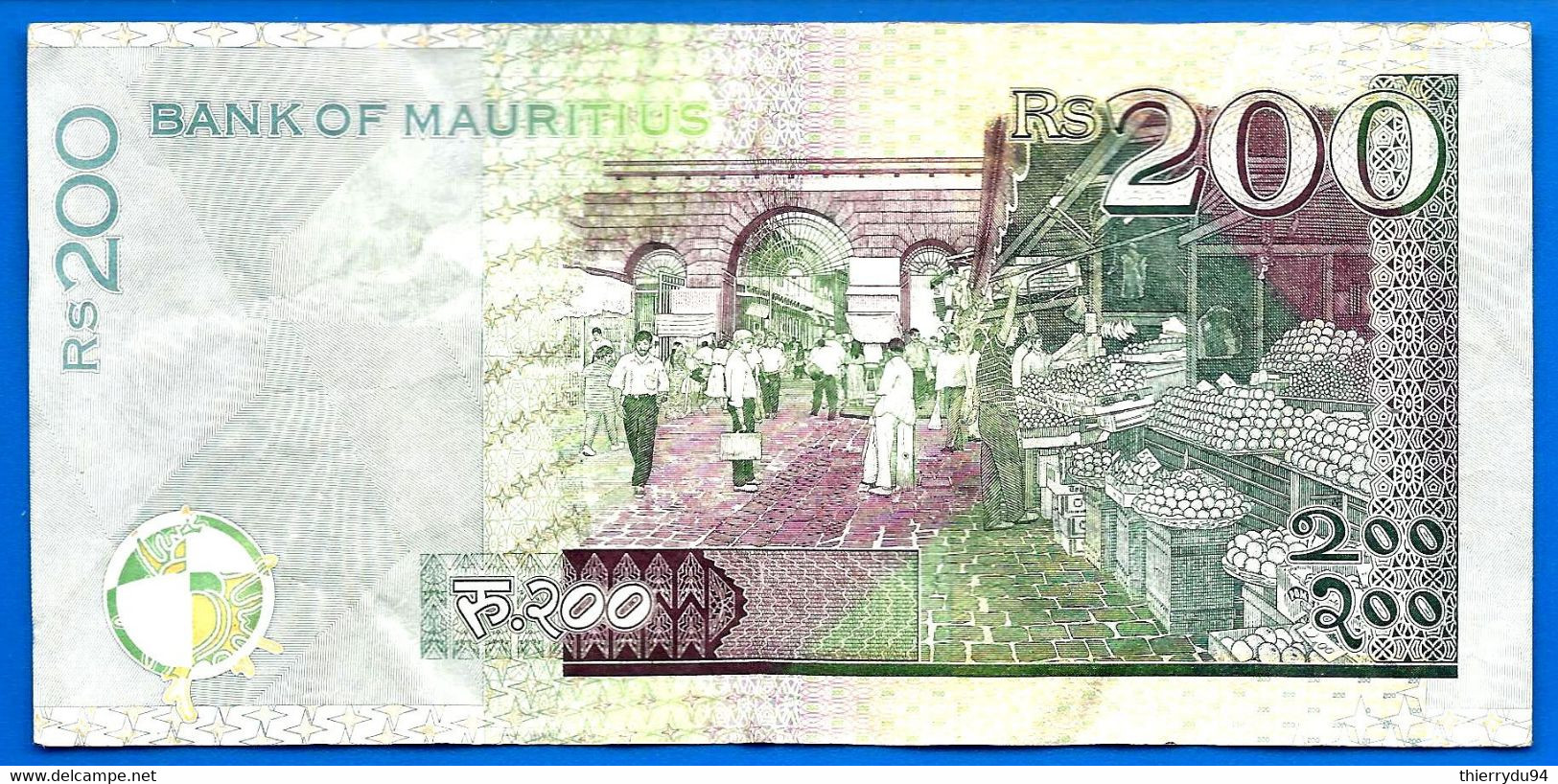 Maurice 200 Rupees 2013 Prefix BS Roupies Mauritius Island Paypal BitcoinOK - Maurice