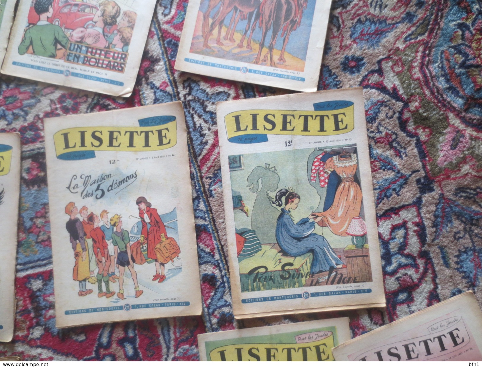 LISETTE - 26 NUMEROS ANNEE 1951- N° 1 à 17- N°20   N° 22 à 26- N°29 à 31 VOIR PHOTOS