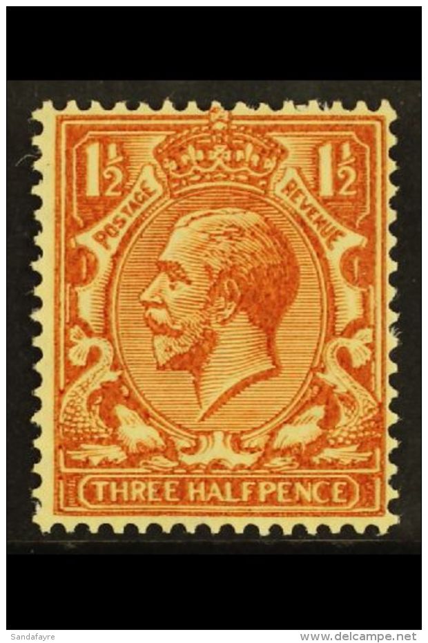 1924-26 1&frac12;d Red- Brown PRINTED ON THE GUMMED SIDE, SG 420c, Never Hinged Mint, Extremely Scarce In This... - Unclassified
