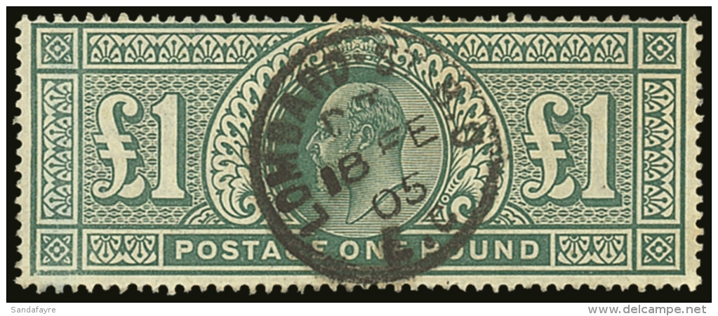 1902-10 &pound;1 Dull Blue-green De La Rue, SG 266, Used With Superb Fully- Dated Cds, Lovely Colour &amp; Full... - Non Classés