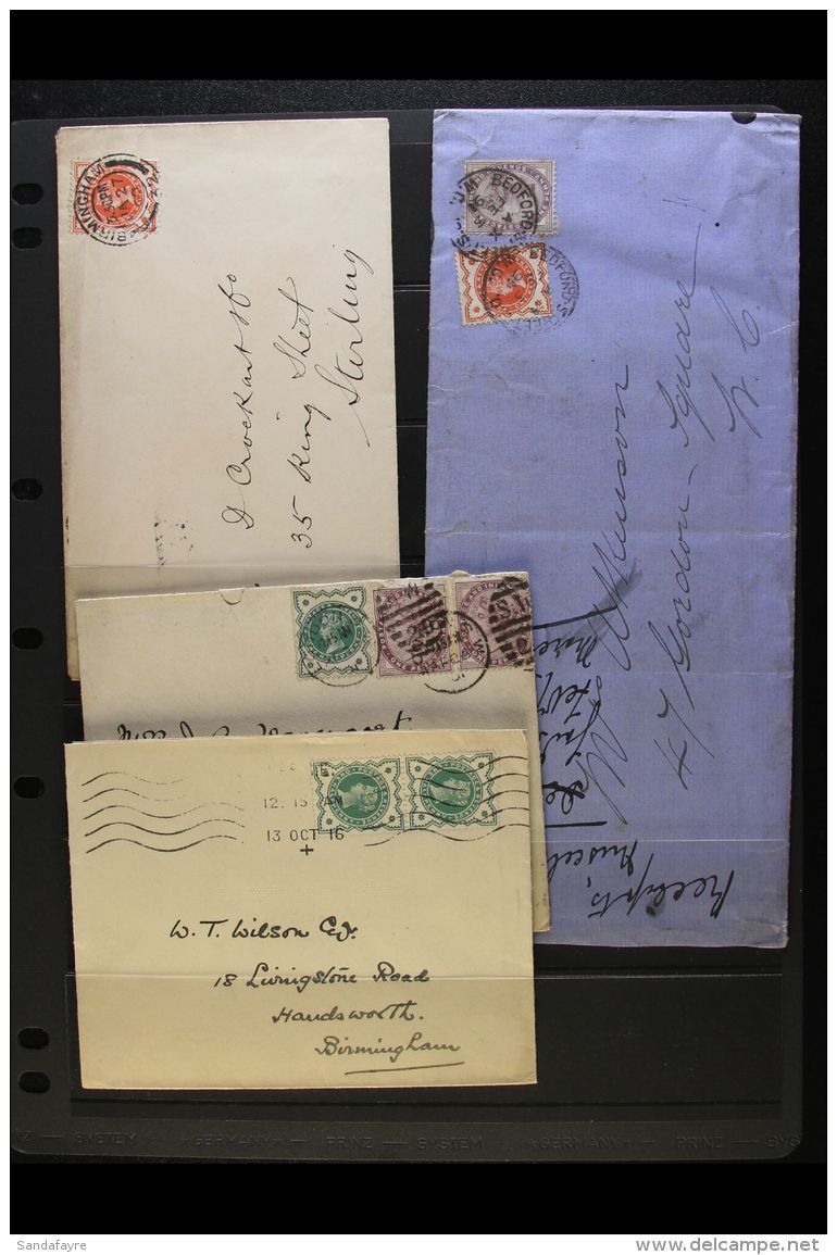 QV "JUBILEE'S" ON COVER 1887-92 ISSUES To 9d &amp; 1s On Covers &amp; A Card That Includes 1897 2d Registered Env... - Other & Unclassified