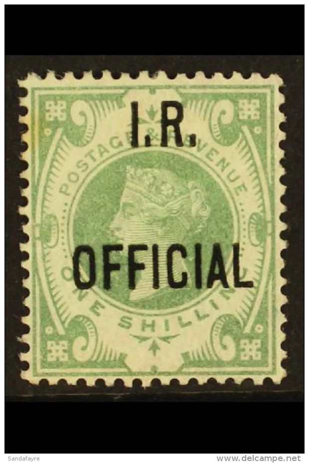 I. R. OFFICIAL 1889 1s Dull Green, SG O15, Mint With Light Diagonal Crease + Toned Perf. Cat &pound;1000. For More... - Other & Unclassified