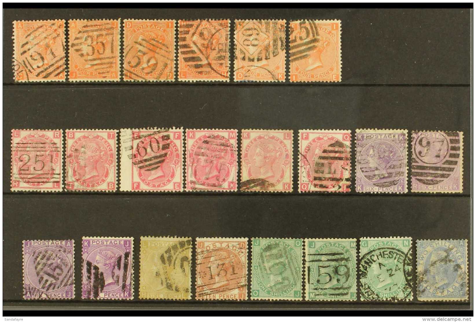 1865-80 USED SURFACE PRINTED SELECTION An ALL DIFFERENT USED Selection Presented On A Stock Card. Includes 1865-67... - Autres & Non Classés