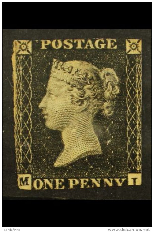 1840 1d Black, Lettered "MI", SG 2, A MINT SPACEFILLER, No Margins Or Margins Cut Into, But Otherwise Sound With A... - Non Classés