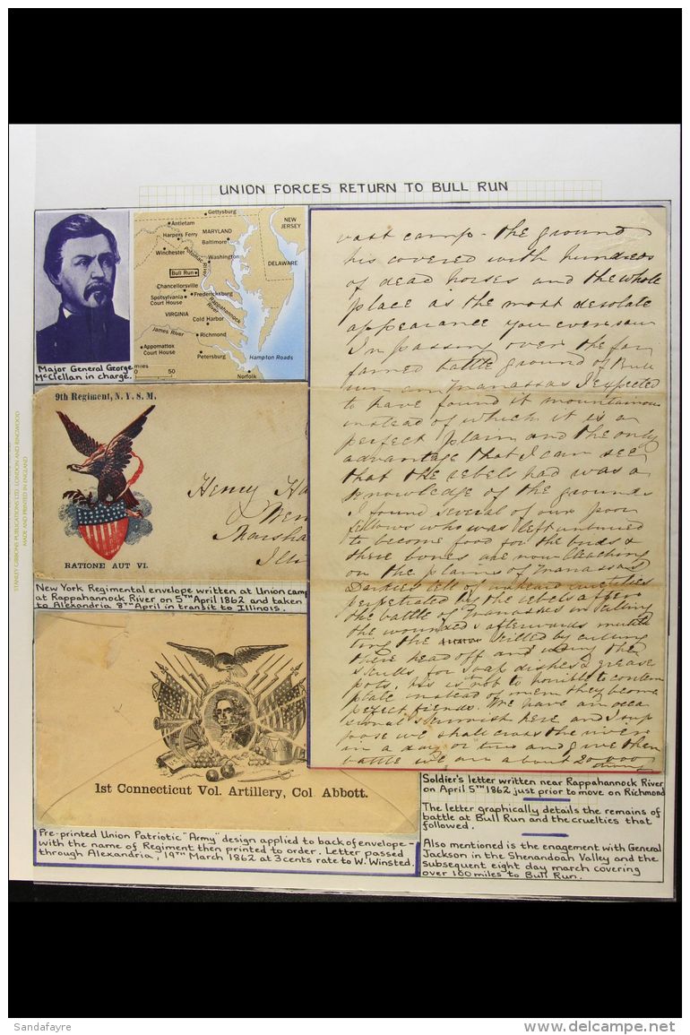 CIVIL WAR 1862-63 An Interesting Group Displayed And Written Up On Album Pages, With A Page Entitled "Union Forces... - Other & Unclassified