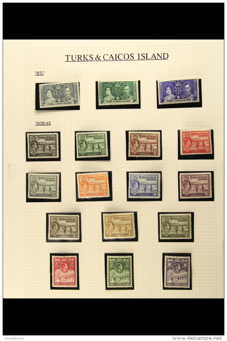 1937-52 KGVI  MINT COLLECTION Presented In Mounts On Pages, A Highly Complete Collection Of This Reign With... - Turks & Caicos (I. Turques Et Caïques)