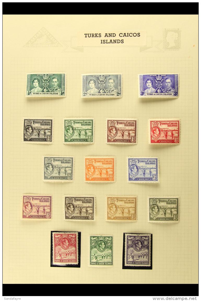 1935-1968 VERY FINE MINT COLLECTION Includes 1938-45 Definitives Complete Set, 1950 Definitives Complete Set, 1957... - Turks And Caicos