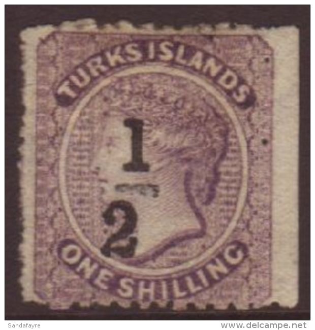 1881 "&frac12;" On 1s Lilac Provisional Surcharge (type 4), SG 12, Fine Unused Without Gum, Accompanied By BPA... - Turks & Caicos (I. Turques Et Caïques)