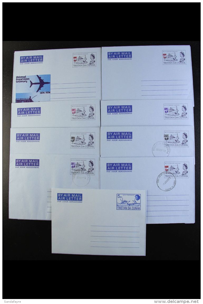 AEROGRAMMES 1970 Superb Mint &amp; Used (cancelled Per Favour) Ranges With Lightication, Inc Various Surcharges... - Tristan Da Cunha