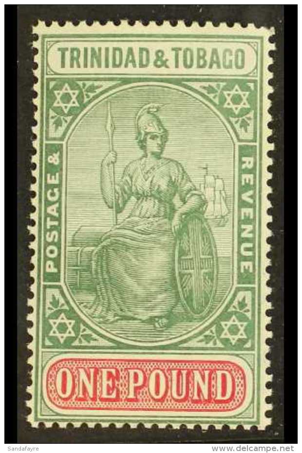 1914 &pound;1 Grey Green &amp; Carmine, SG 156, Very Fine Mint For More Images, Please Visit... - Trinidad & Tobago (...-1961)