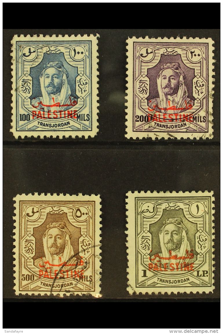 OCCUPATION OF PALESTINE 1948 100m To &pound;1 "Palestine" Overprint High Values Complete, SG P13/16 Very Fine... - Jordan