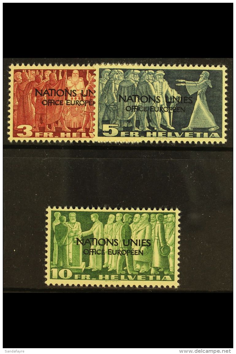 INTERNATIONAL ORGANISATIONS 1950 United Nations European Office, 3fr, 5fr &amp; 10fr, Mi 18/20, All Superb Mint..... - Other & Unclassified