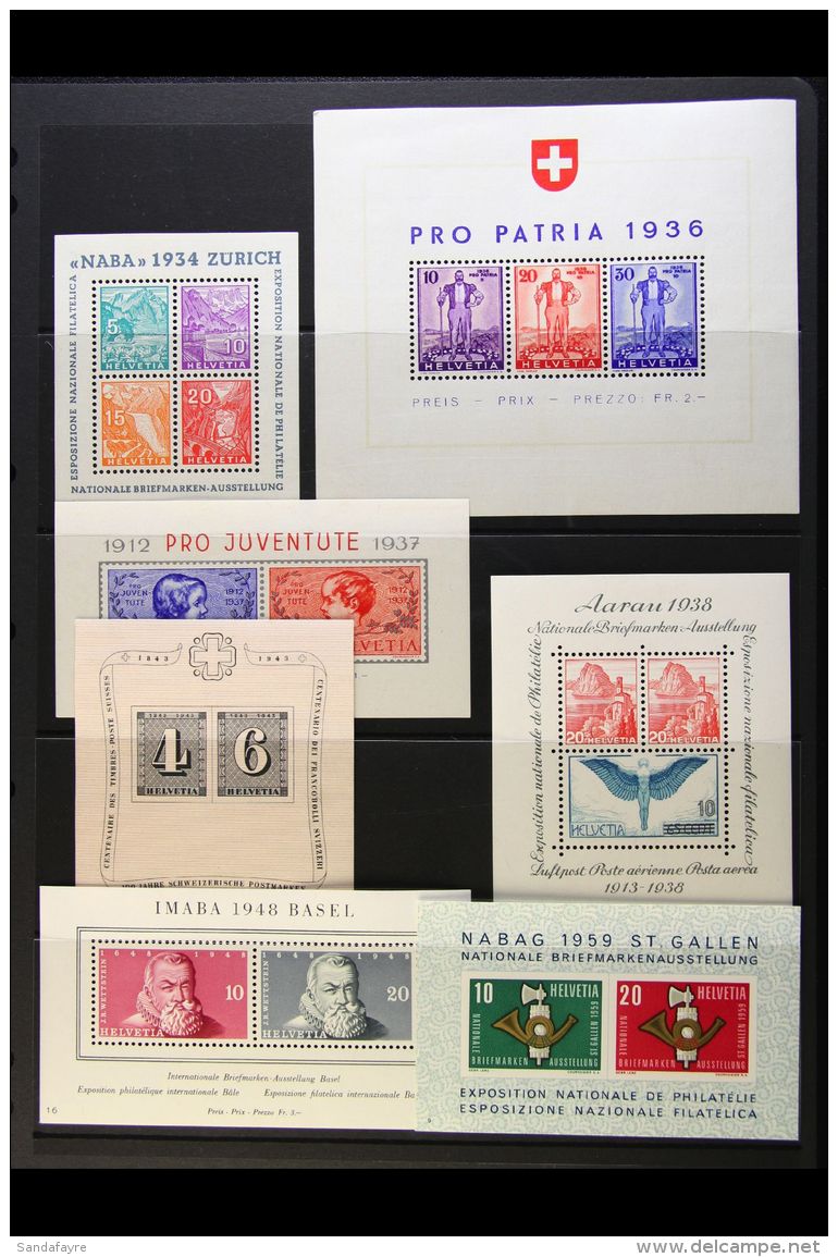 1934-1959 MINIATURE SHEETS Fine Mint/never Hinged Mint Selection Comprising 1934 "NABA", 1936 Pro Patria, 1937... - Other & Unclassified