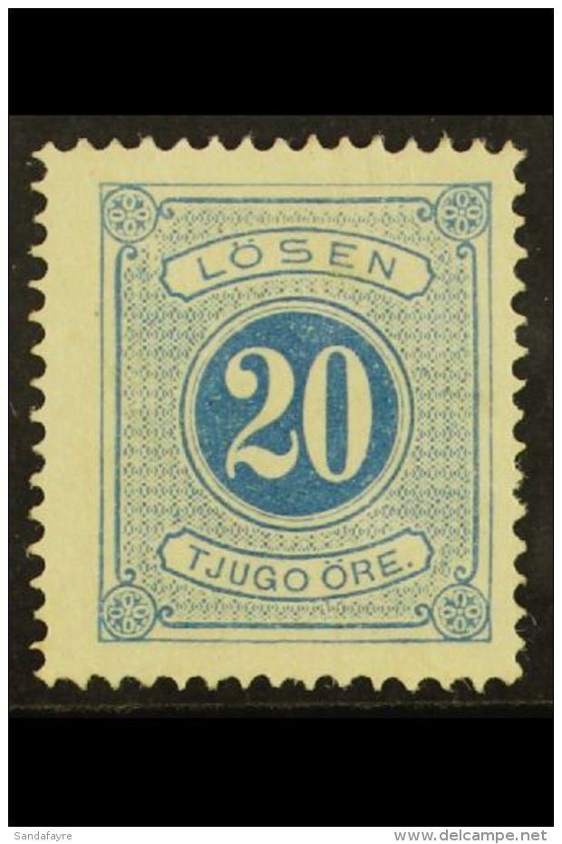 POSTAGE DUE 1874 20o Blue Clear Colour, Facit Lg6a, Superb Mint (seems To Be Never Hinged With A Tiny Possibly... - Other & Unclassified