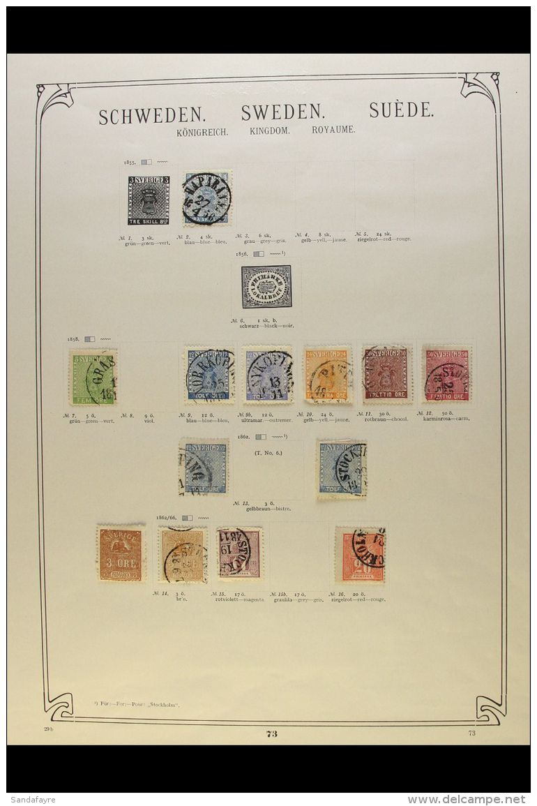 COLLECTION ON "SCHWANEBERGER" LEAVES 1855-1919 Chiefly FINE USED (a Few Officials And Dues Fresh Mint), Note 1855... - Autres & Non Classés