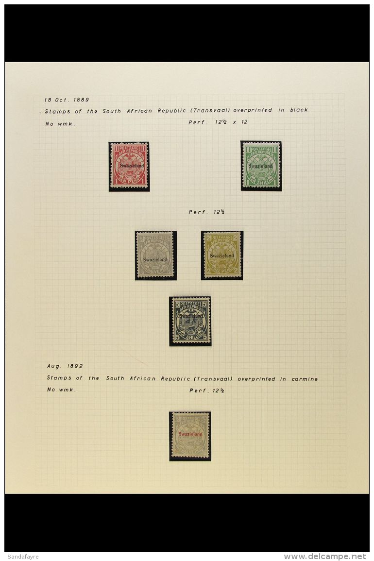 1889 - 1968 MINT ONLY COLLECTION Fine Collection Written Up On Pages With 1889 Values To 5s, 1933 Geo V Set To 2s... - Swaziland (...-1967)