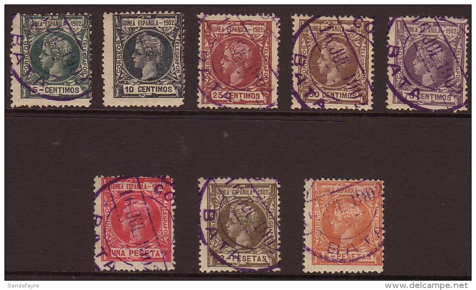 SPANISH GUINEA 1902 Complete Set, SG 1/8, Very Fine Used Cancelled "BATA" Cds Pmks. All Fresh With Full Perfs.... - Autres & Non Classés