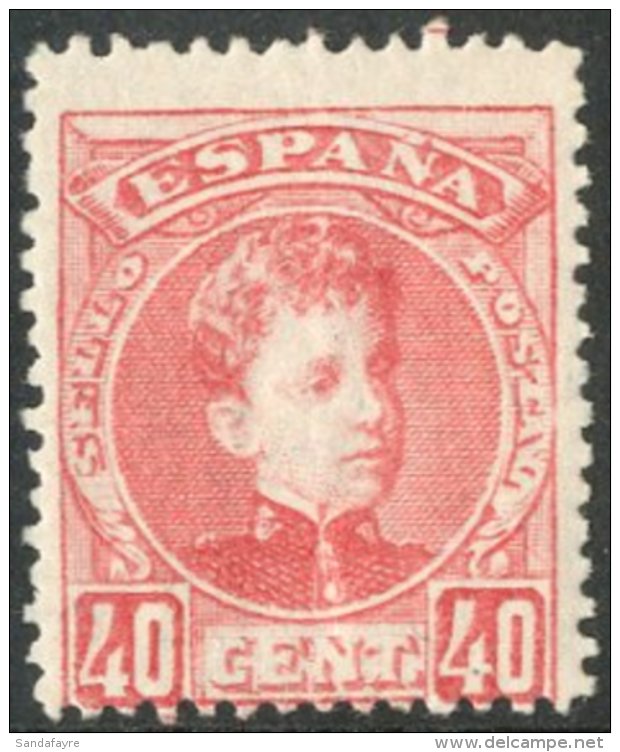 1901-05 Alfonso XIII "Cadet" 40c Rose Key Value (SG 302, Edifil 251) Fine Lightly Hinged Mint. Fresh! For More... - Autres & Non Classés