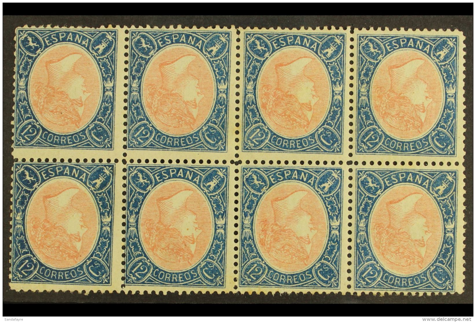 1865 12c Rose &amp; Blue Perf FRAME INVERTED FORGERIES (as SG 88a, Michel 69 I), Fine Mint (most Stamps Never... - Other & Unclassified