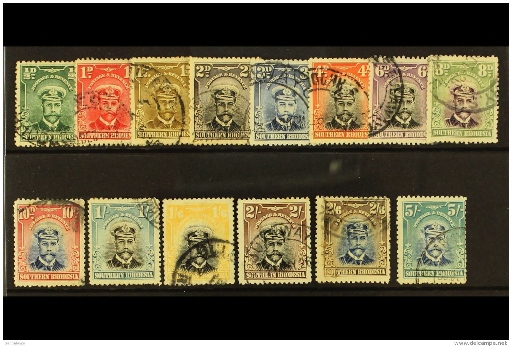 1924-9 KGV Admiral Definitives Set, SG 1/14, Good To Fine Used (14). For More Images, Please Visit... - Southern Rhodesia (...-1964)